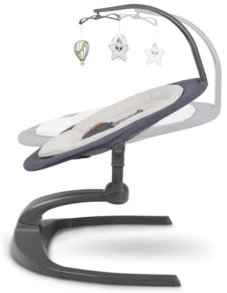 Lionelo - Detská hojdačka s melódiou RINA 4xAA Grey Concrete + diaľkové ovládanie