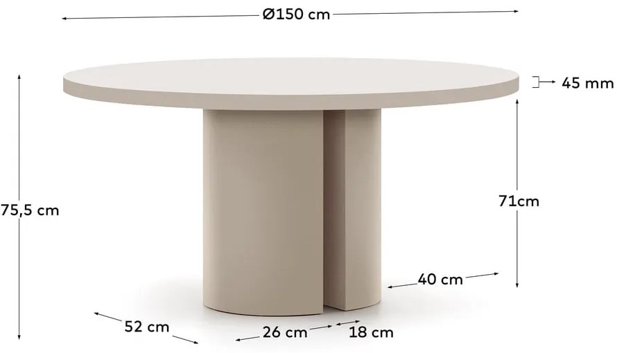 Jedálenský stôl ø 150 cm Nealy – Kave Home
