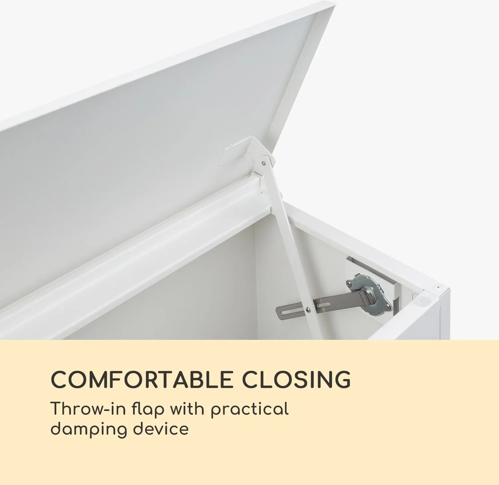 Blumfeldt London White, poštová schránka na balík, oceľ, ukotvenie do zeme, okrúhly zámok