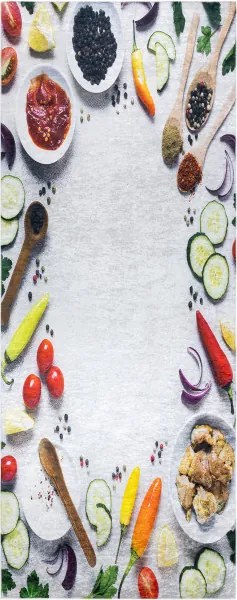 Protišmykový koberec / behúň ANDRE 33580 strieborný / zelený