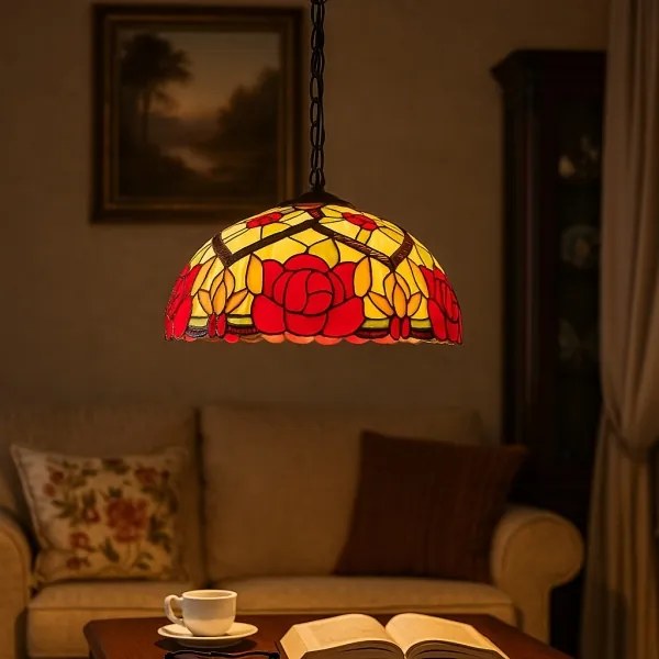 Brilagi - Tiffany vitrážový luster na reťazi GARLAN 2xE27/60W/230V