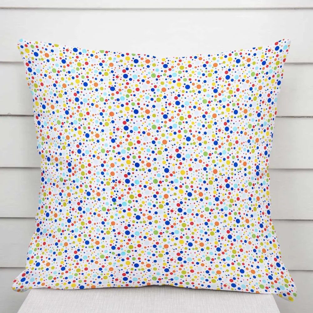 Biante Detská bavlnená obliečka na vankúš Sandra SA-006 Farebné bodky na bielom 60 x 60 cm