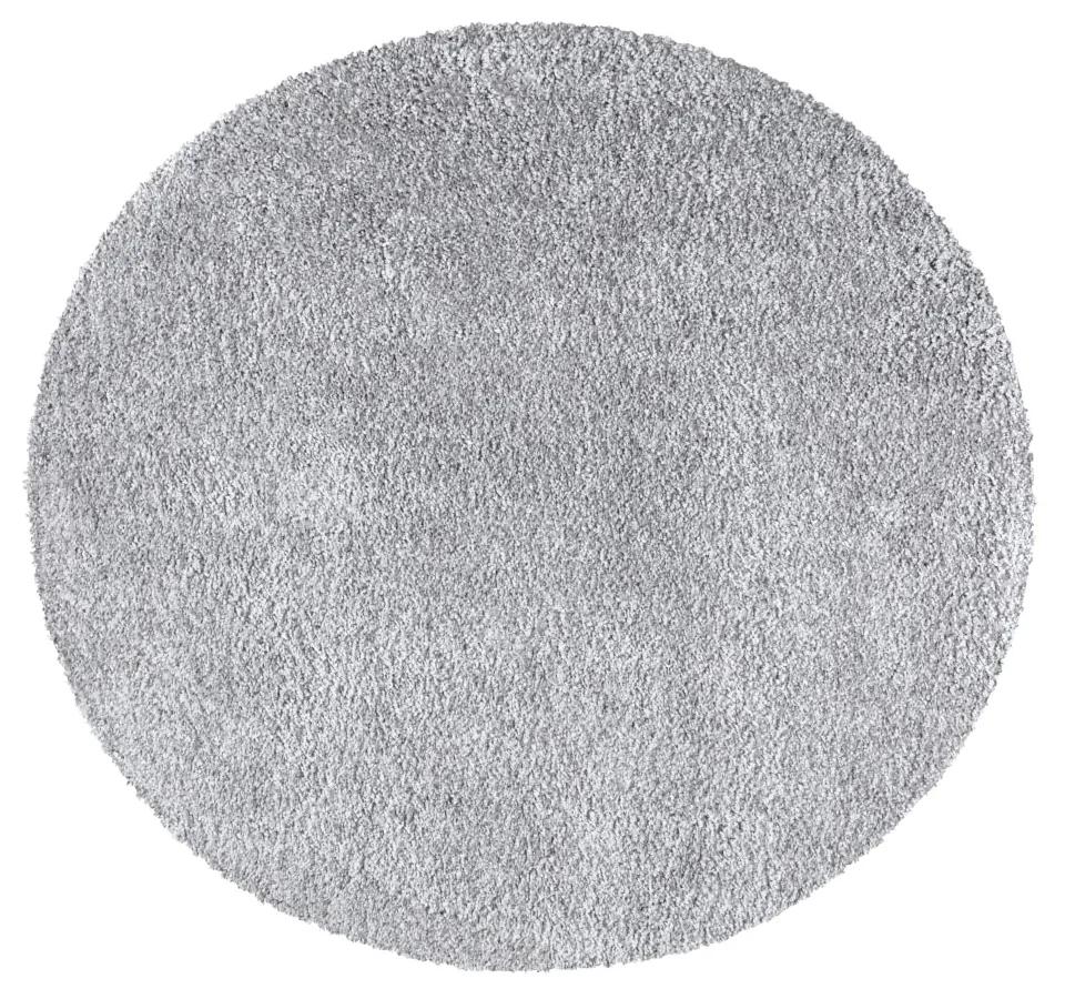 Dekorstudio Shaggy okrúhly koberec CITY 500 sivý Priemer koberca: 80cm