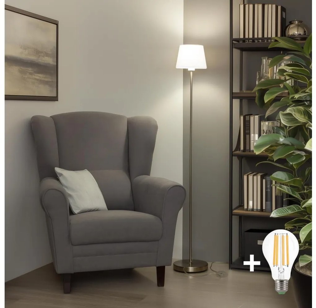 Brilagi - LED stojacia lampa CERIA 1xE27/40W/230V pr. 20,5 cm biela/matný chróm