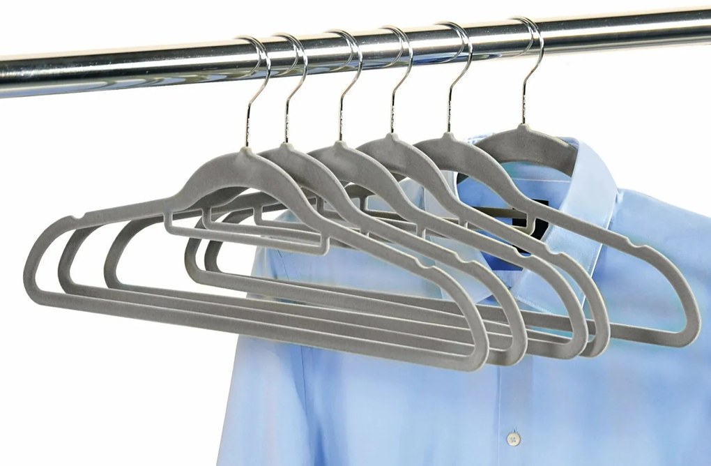 Kesper Vešiaky protišmykové, sada 6 ks, semišové sivé