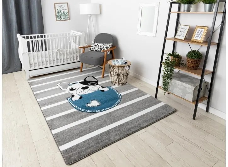 styldomova Detský sivý koberec PETIT pes