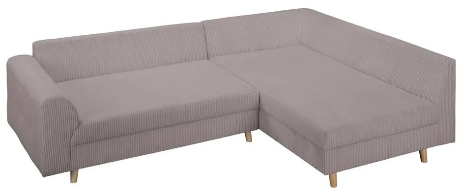 Sivá menčestrová rohová pohovka (pravý roh) Ariella – Ropez