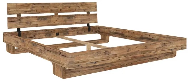 furniture-nabytek.cz - Masívna posteľ Madras z recyklovanej borovice, lakovaná, hnedá – 140×200 cm