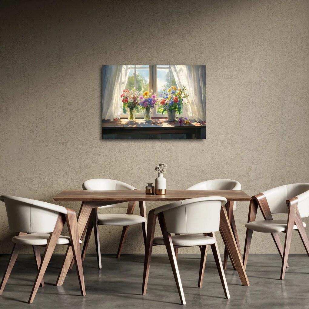 Obraz - Kytica pri okne (70x50 cm)