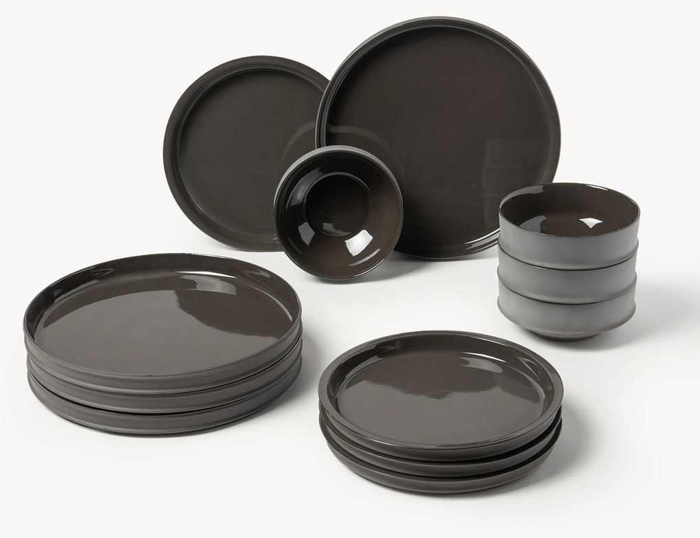 Serax x Kelly Wearstler, Porcelánová súprava riadu Dune, 4 osoby, 12 ks