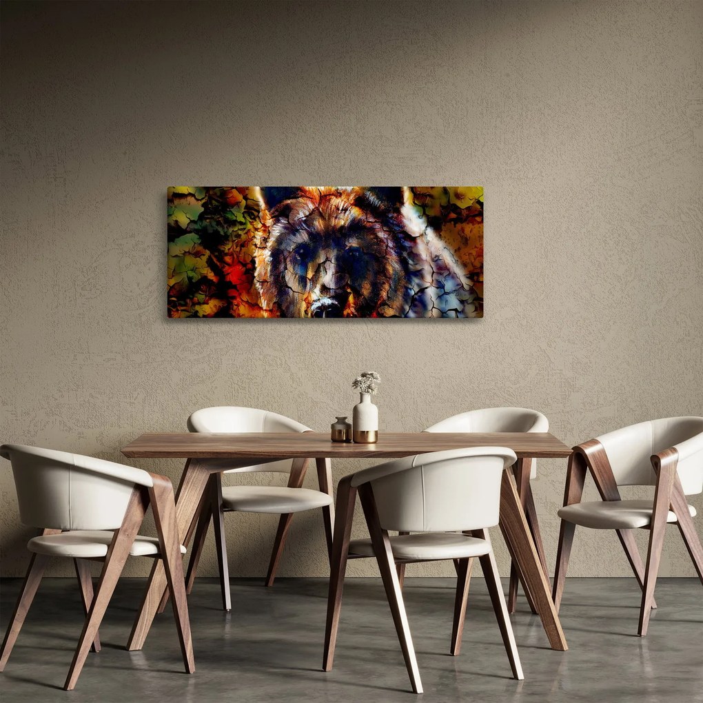Obraz - Medveď, maľba (120x50 cm)
