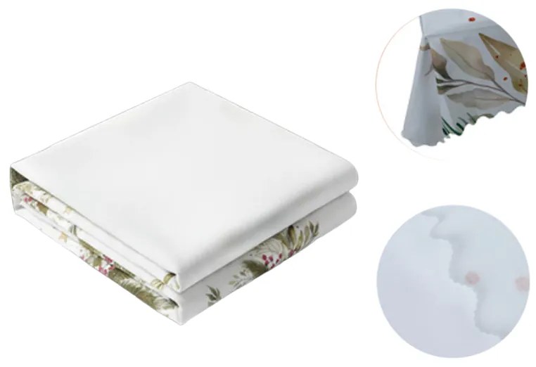 Vianočný obrus WINTER TABLE 140x220 cm, biely