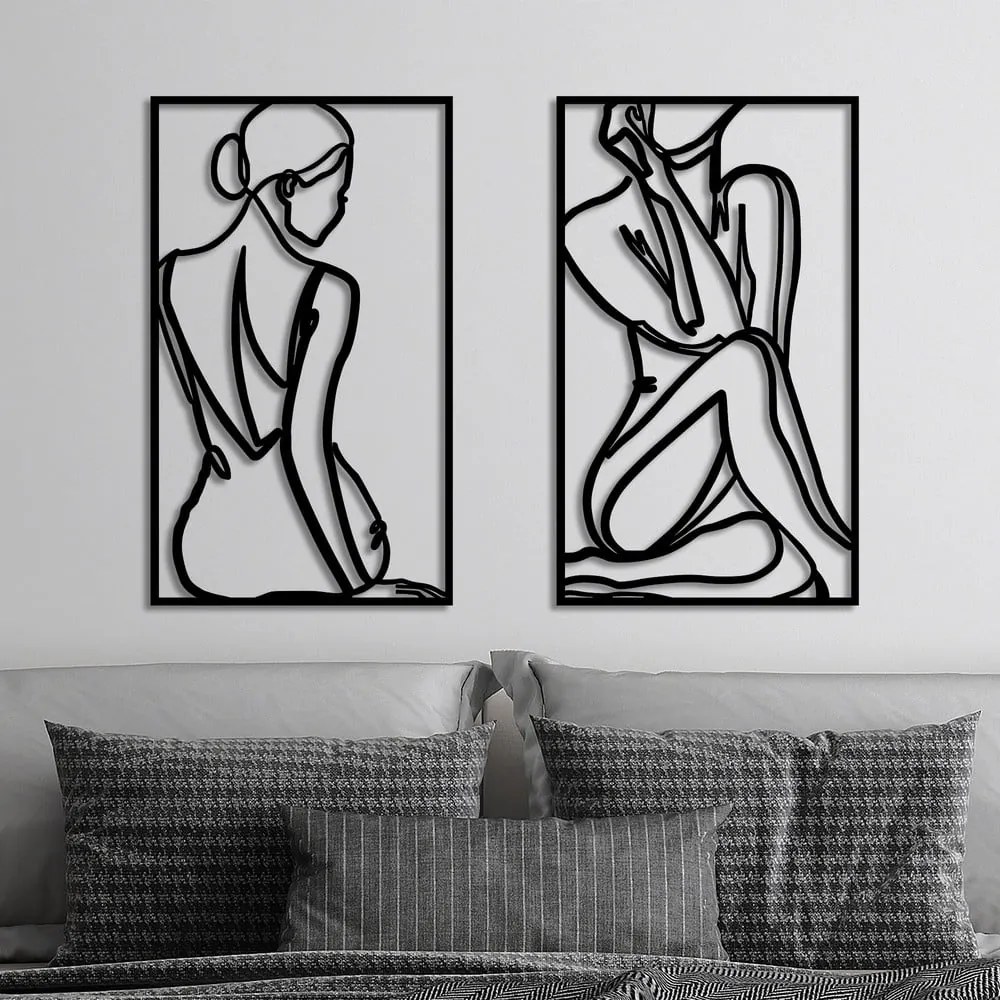 Kovová nástenná dekorácia 42x70 cm Minimalist Female – Wallity