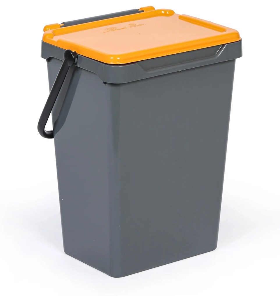 Plastový odpadkový kôš na triedenie odpadu, sivá + žltá, 35 l