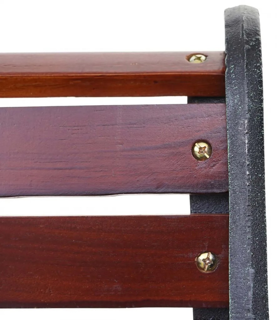 Záhradná lavica F98 2-miestna - liatina / drevo, 125 cm - Hnedá