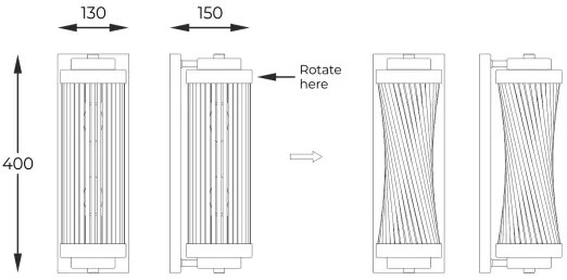 Zuma Line W0528-02N-F7AC - Nástenné svietidlo SERGIO 2xE14/60W/230V zlatá