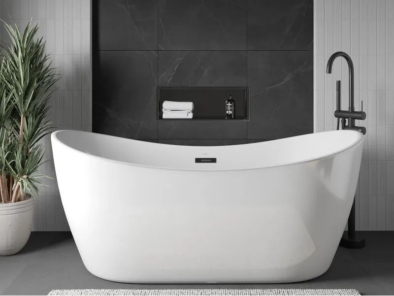 Mexen X-Wall-R, polica na zapustenie s prírubou  60 x 20 cm, grafitová matná - 19E0602010