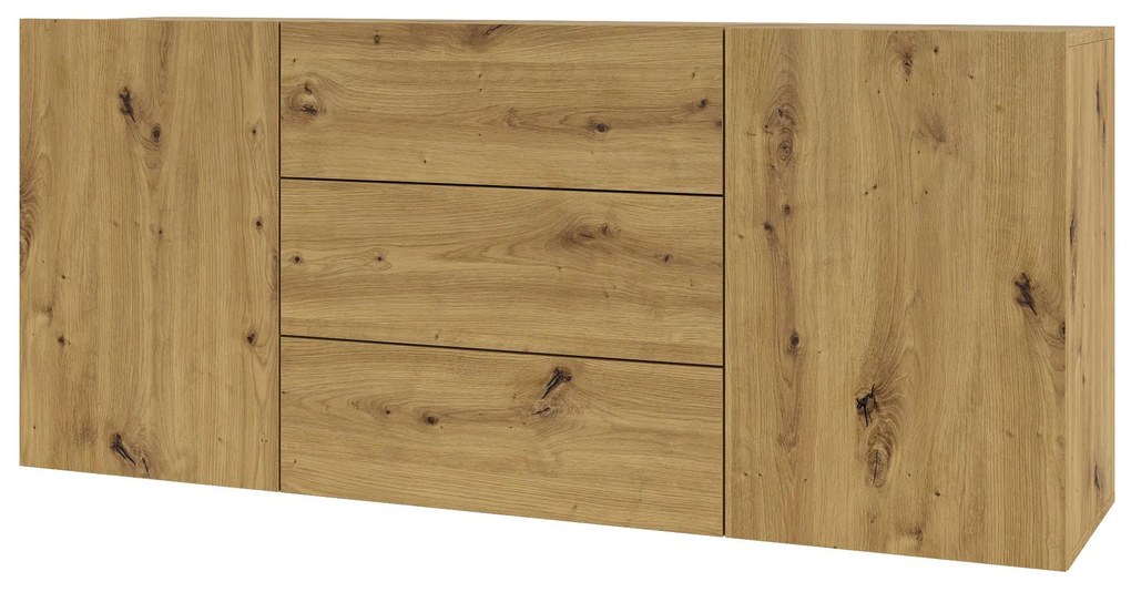 Komoda Avernic Typ 26 (čierna + dub artisan). Akcia -20%. Vlastná spoľahlivá doprava až k Vám domov. 1042059