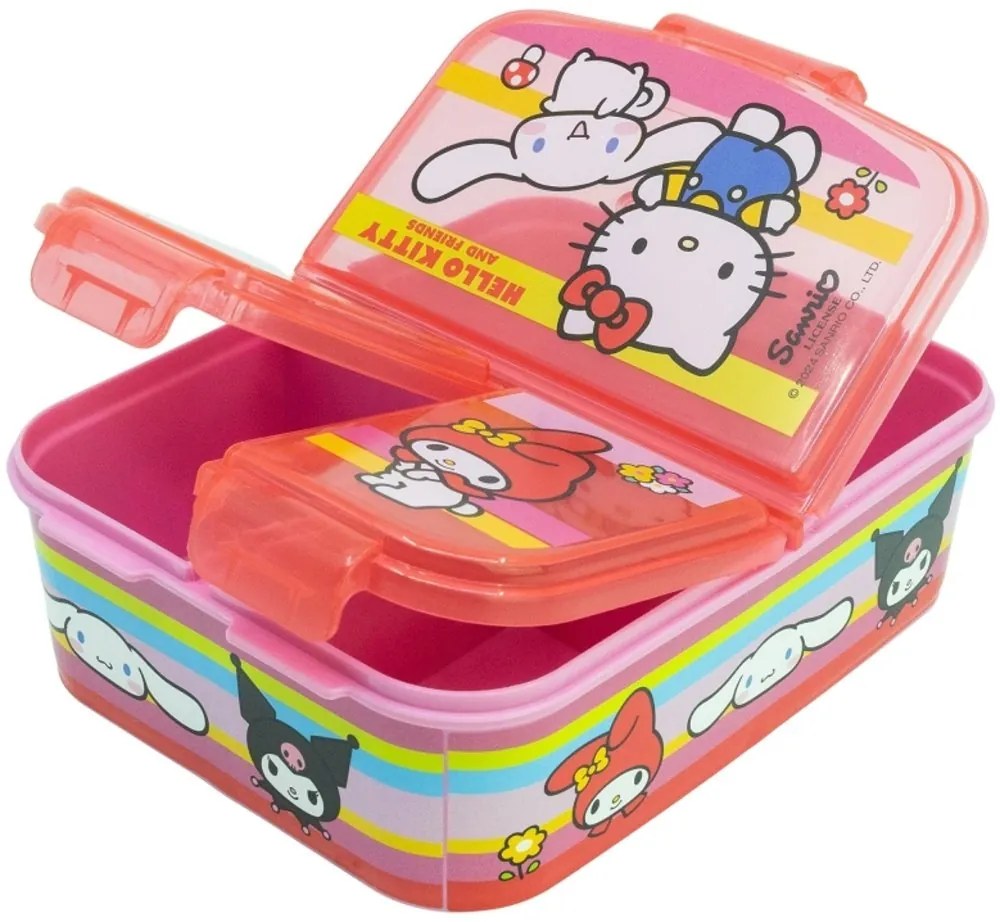 Multibox na desiatu Hello Kitty a priatelia s tromi priehradkami | Bez obsahu BPA