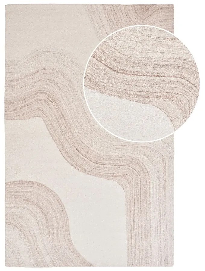 Krémový ručne tkaný vlnený koberec 200x300 cm Surat – House Nordic