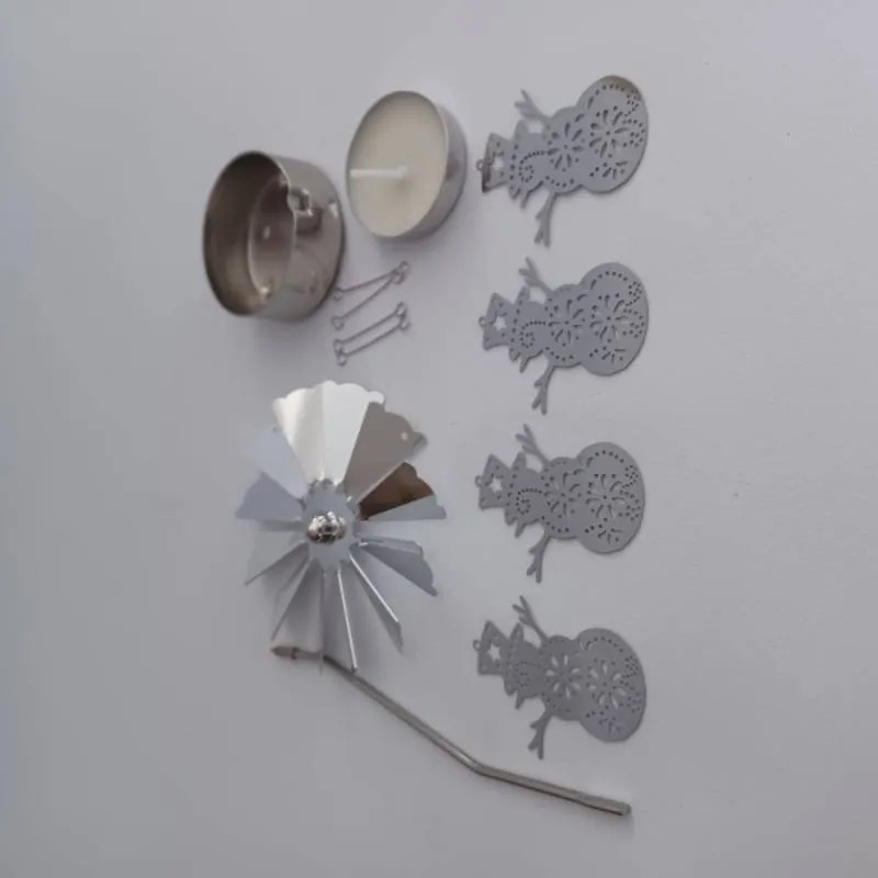 DECOLED Andělské zvonění, 8 x 13 cm, sněhuláci, stříbrné