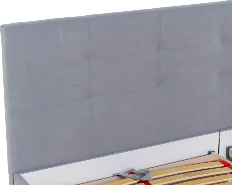 MANŽELSKÁ POSTEĽ S LAMELOVÝM ROŠTOM AMELIE 2, 200x160, sivá (č.43)