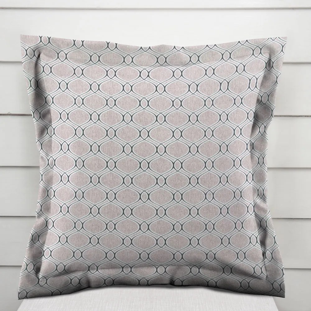 Biante Dekoračná obliečka na vankúš s lemom Leona LN-124 Geometrický vzor na režnom 50 x 60 cm