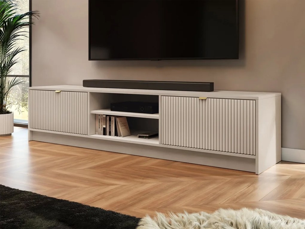 Tv stolík/skrinka Razimo 2K, Farby: Biely velvet