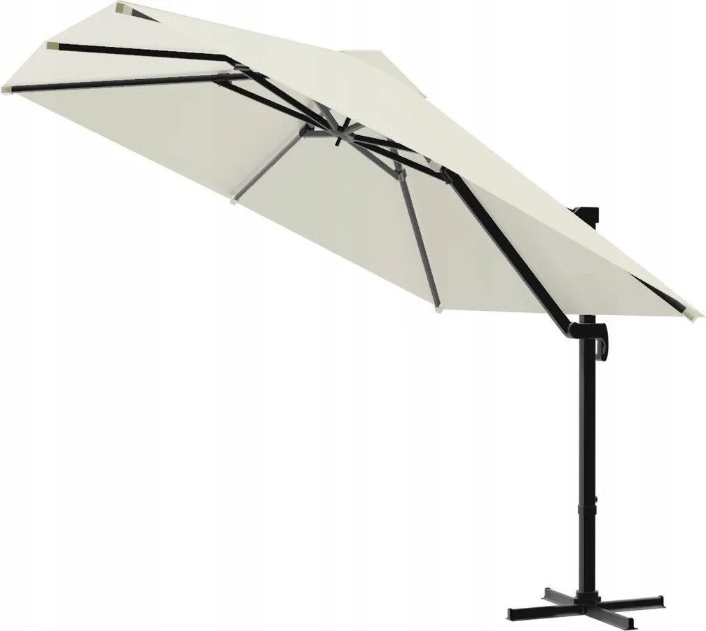 Garden Line ZÁHRADNÝ SLNEČNÍK „MINI ROMA“ 2,5 x 2,5 M BEŽOVÁ FARBA S OBALOM