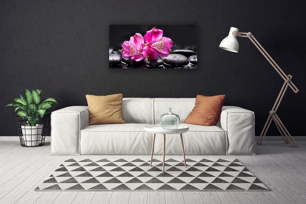Obraz Canvas Kvety kamene zen kúpele 140x70 cm