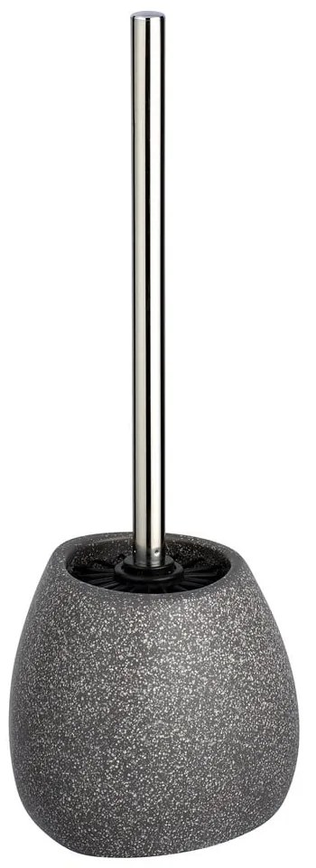 Šedý keramický toaletná kefa Wenko Pión, výška 38,5 cm