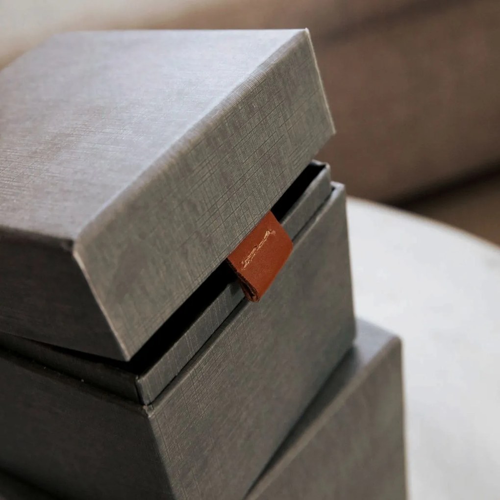 MONOGRAPH Úložný box (kocka) Dark grey/Beige Tmavošedý - menší