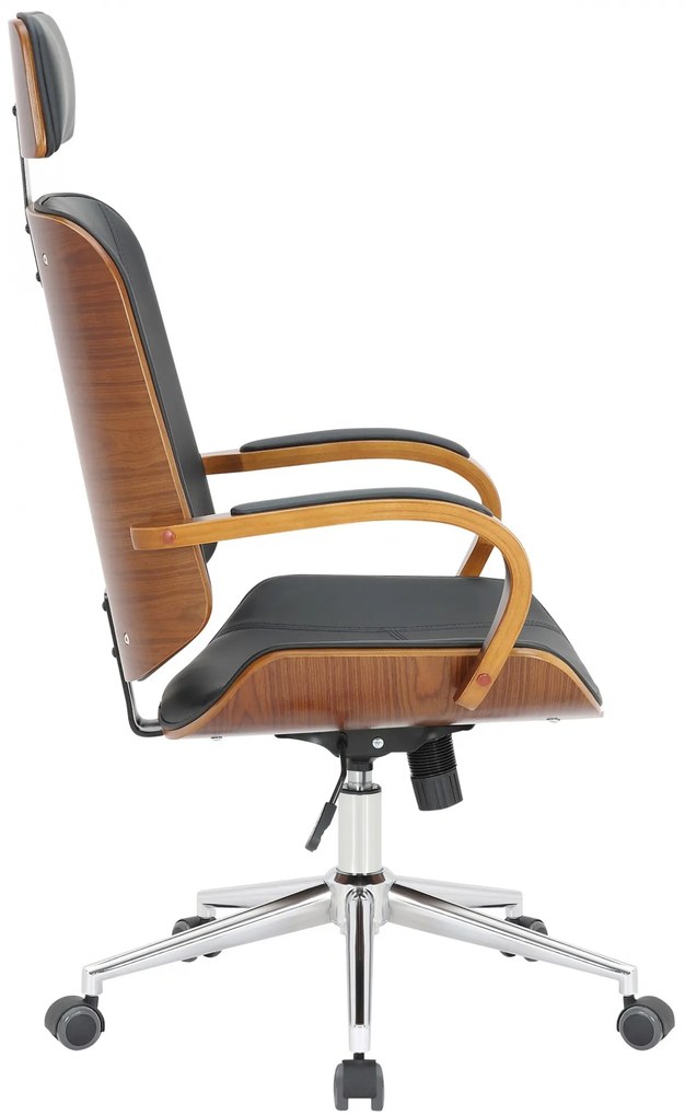 Design-Shop Kancelárska stolička Dayton - drevo orech - Čierna