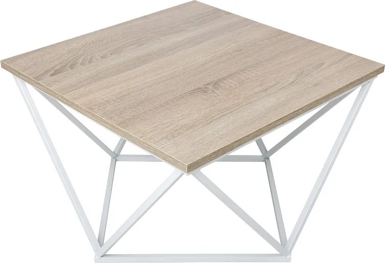 Konferenční stolek Curved 60 cm bílý/dub tmavý