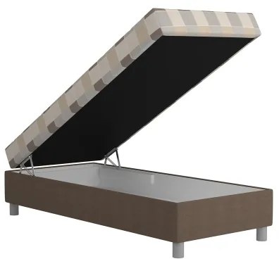 Čalúnená posteľ s úložným priestorom a matracom GEORGE 90x200 cm hnedá