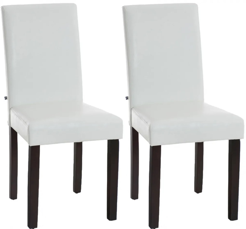Jedálenská stolička Inn, nohy tmavo hnedé (SET 2 ks) - Biela