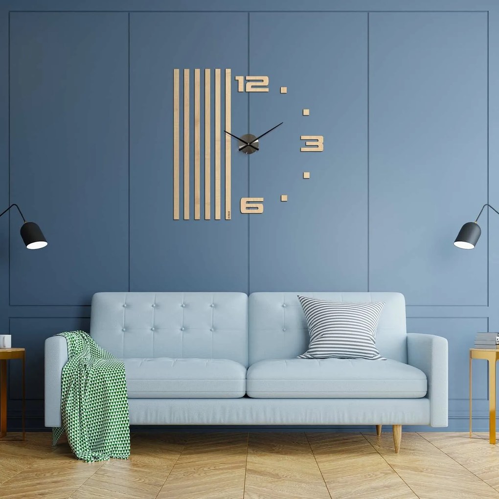 DUBLEZ | Lamelové nástenné hodiny z dreva - ONE