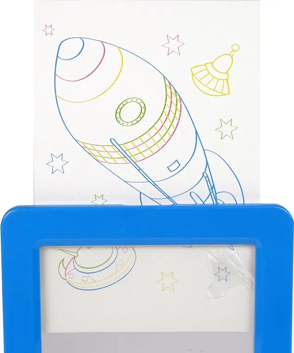 LEAN Toys Magické podsvietené 3D okuliare na bielu tabuľu modré