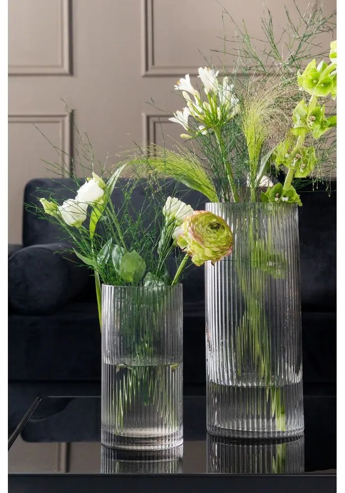 Sivá sklenená váza PT LIVING Allure, výška 30 cm