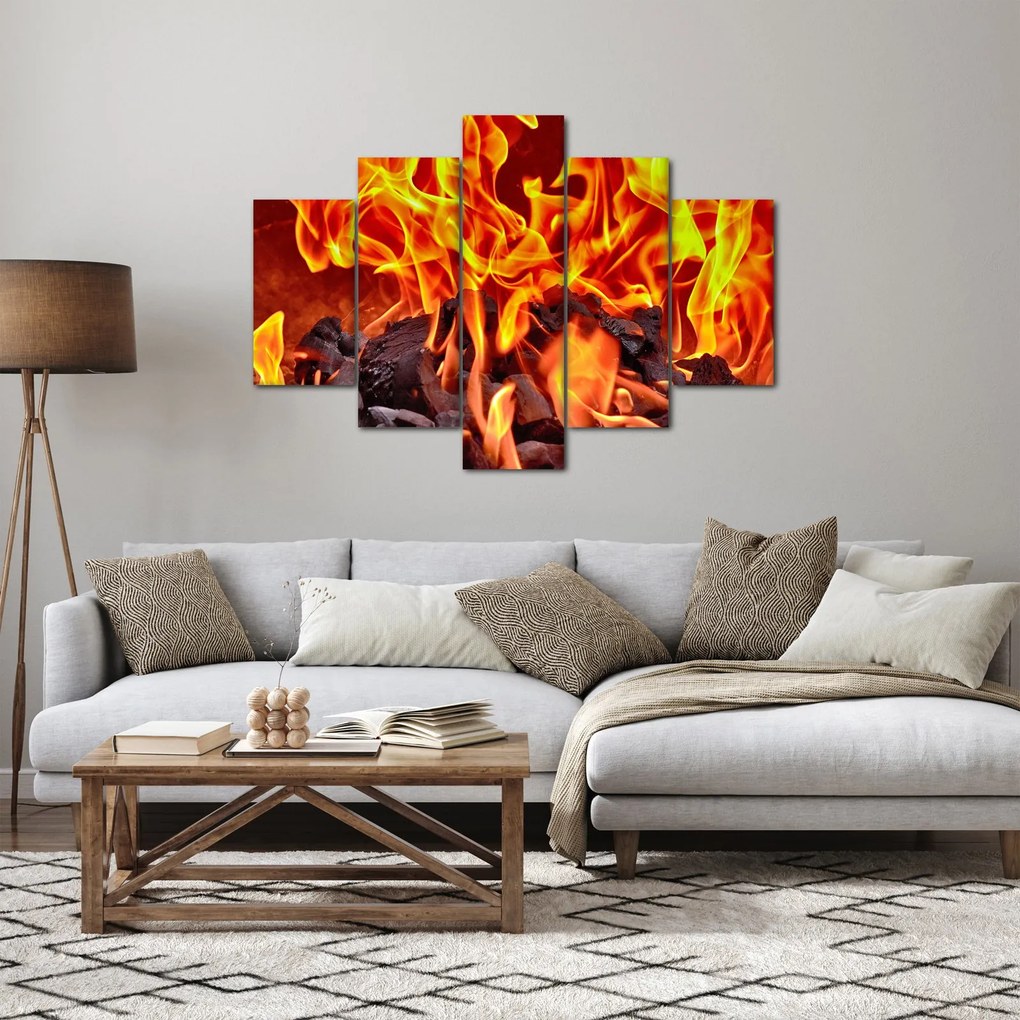 Obraz horiacich uhlíkov (150x105 cm)