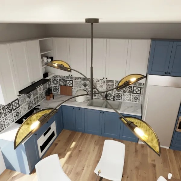 Luster na tyči LOTUS 4xE14/10W/230V čierna/zlatá