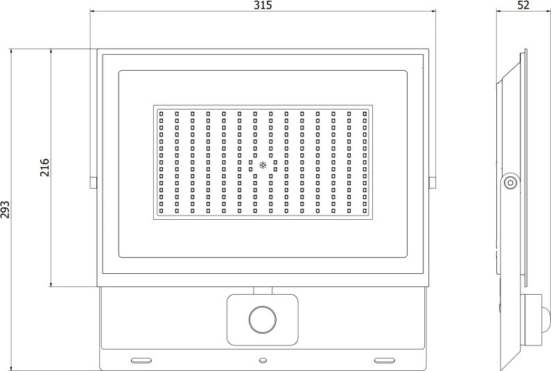 Mexen Luxpro+ LED reflektor s pohybovým senzorom, 150W, studená - 6500K, 16500 lm, čierna - L236-150-65-70
