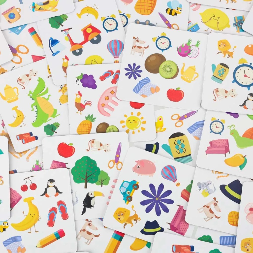 KIK Kartová hra Nájdi pár – 54 kariet + zvonček | Rodinná postrehová hra pre deti