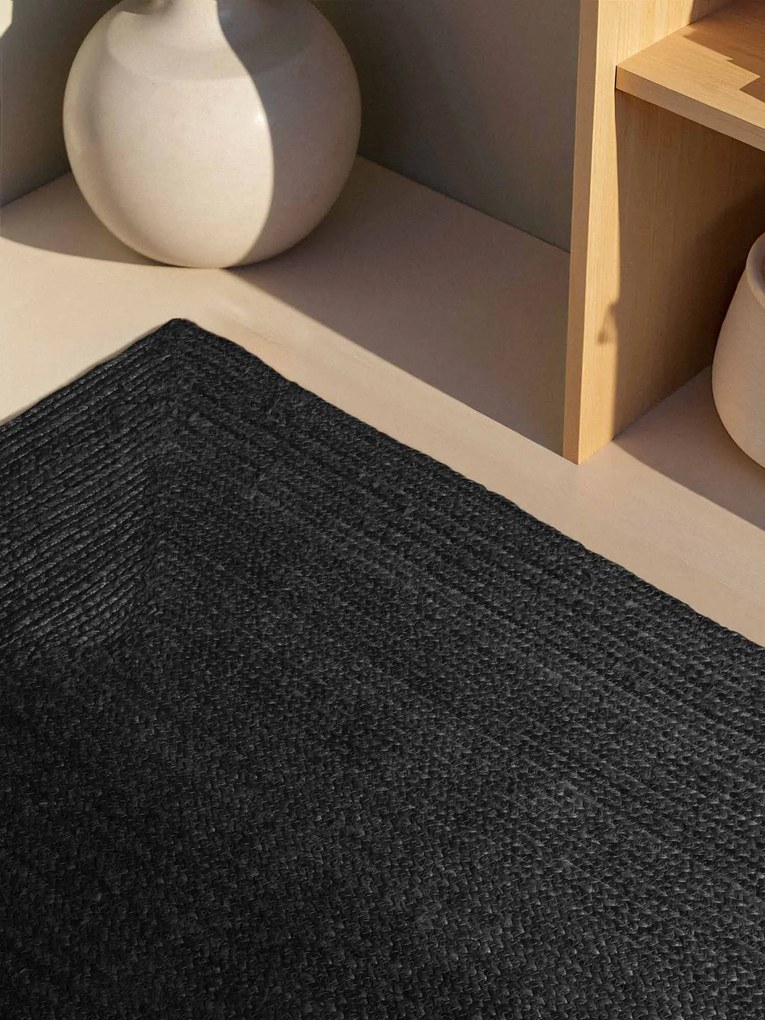 Hanse Home, Kusový koberec Juno 106324 Black, 200x300, čierna, chodba / predsieň