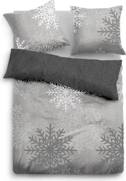 Biber obliečky Snehové vločky, antracitové%