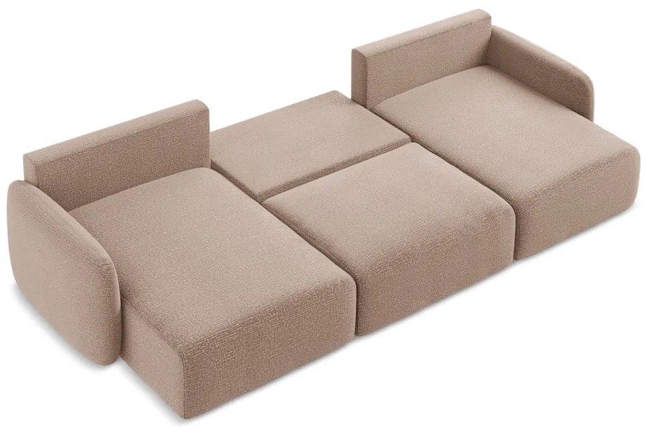 Svetlohnedá rozkladacia/s úložným priestorom rohová pohovka Kalena – Makamii