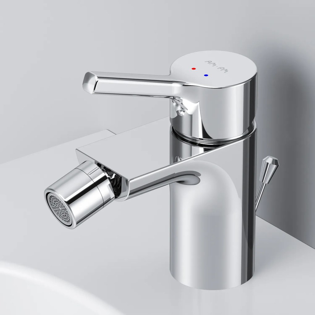 Bidetová batéria AM.PM X-Joy S FXB83100 jednopáková s odtokovým ventilom, chróm