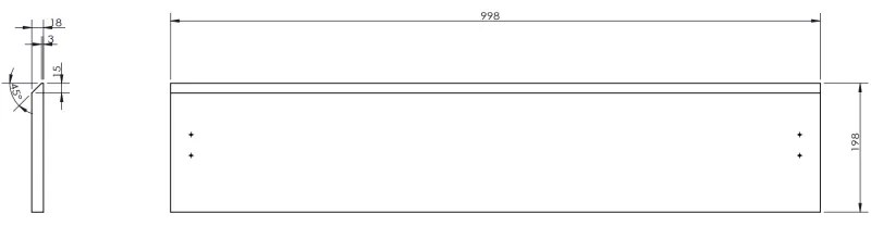 Mexen Rivel, kúpeľňová skrinka 100 cm s hornou časťou, 1 zásuvka, drážkovaná, biela matná, 91A20-10023-1-BFC01