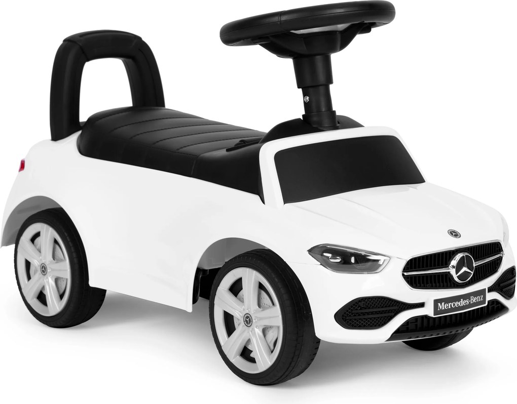 MULTISTORE Dětské odrážedlo Mercedes-Benz třídy C bílé s volantem a zvuky, od 12