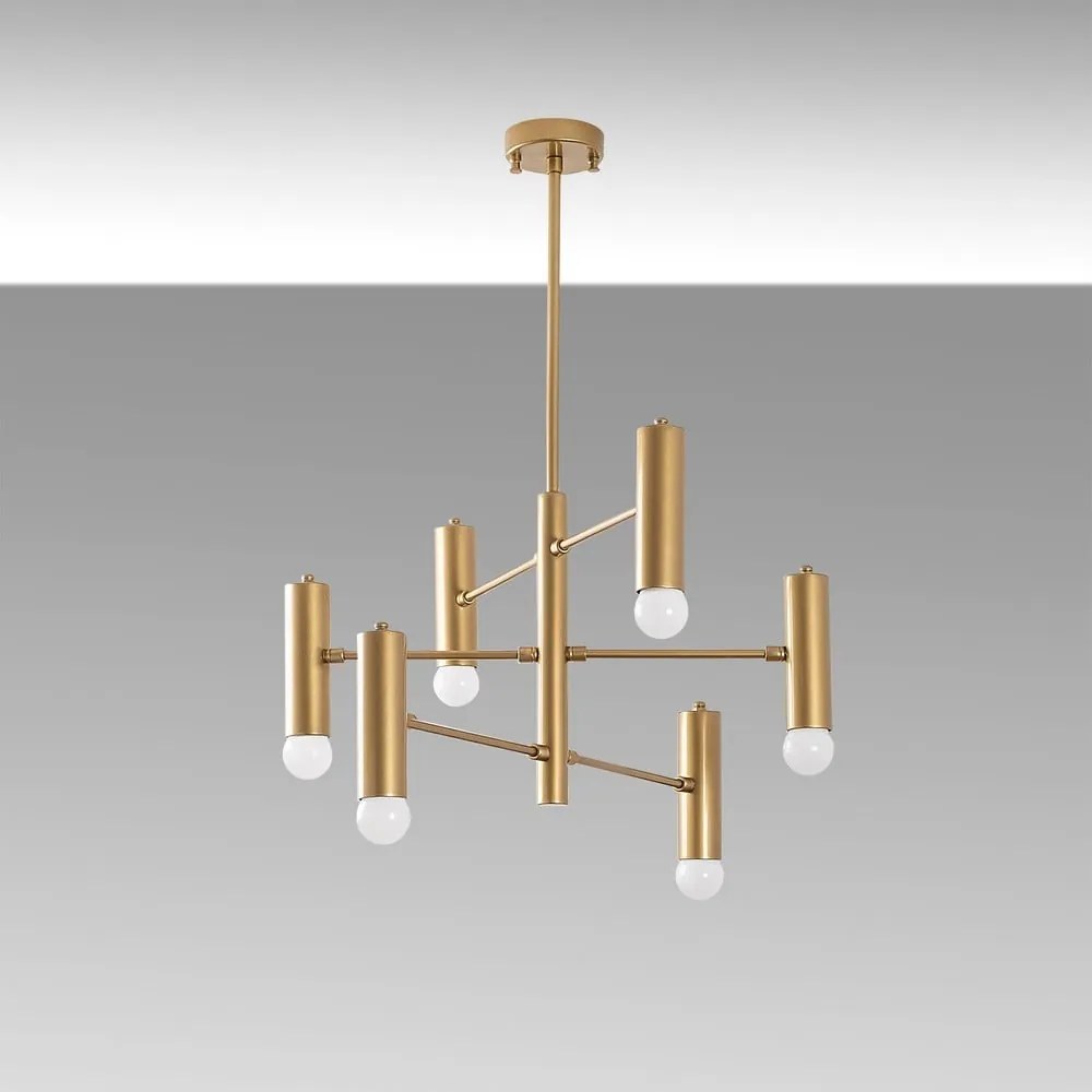 Závesné svietidlo v zlatej farbe s kovovým tienidlom Gharib – Opviq lights